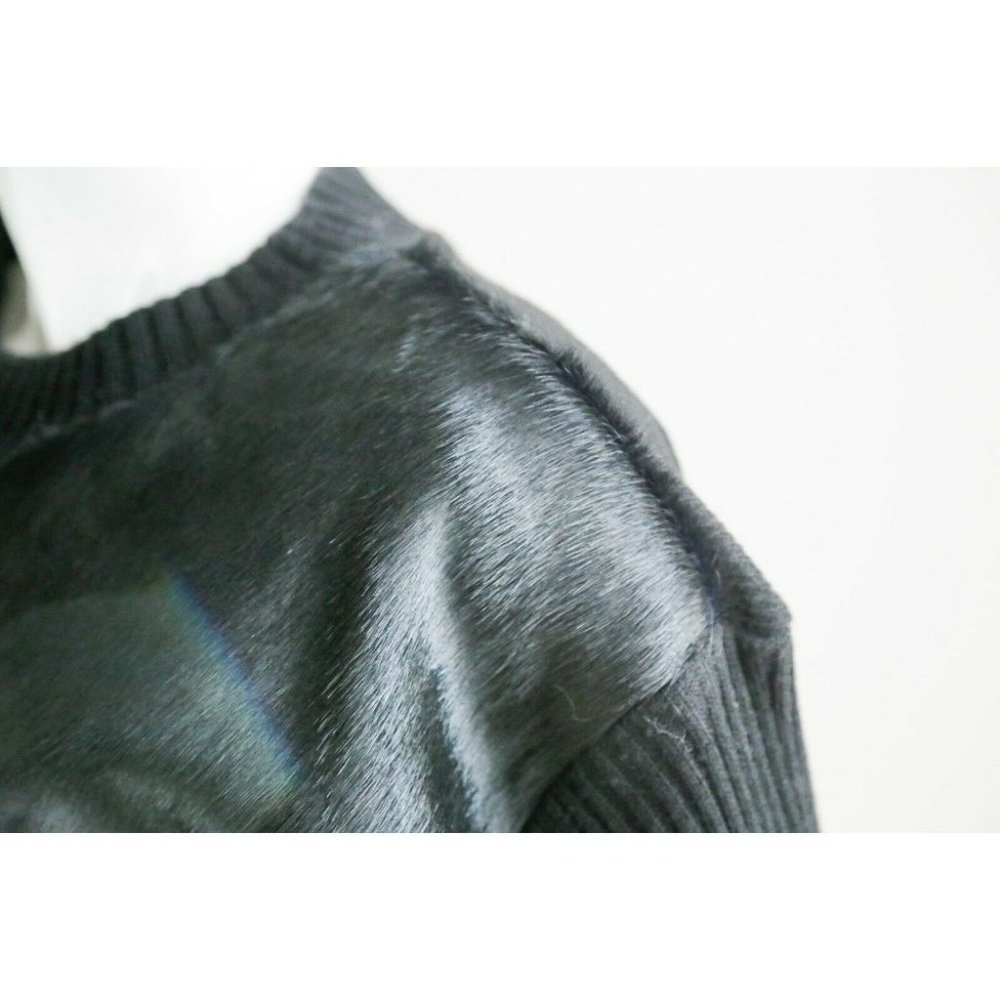 Vintage Davoucci Knit Cow Skin Patchwork Long Sleeve Pullover L - Picture 10 of 12